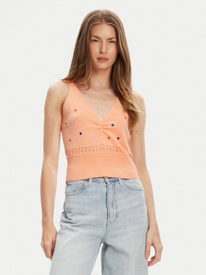 United Colors Of Benetton United Colors Of Benetton Marškinėliai 10C1EH01A Oranžinė Regular Fit