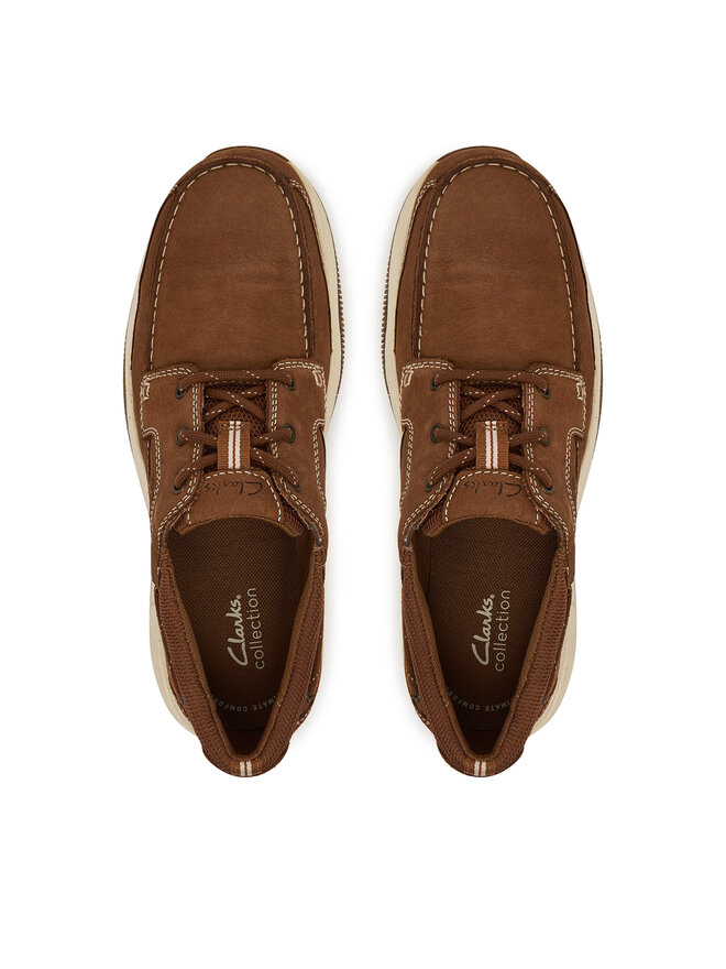 Clarks Туфлі Clarks Sailview Lace 26176971 Коричневий
