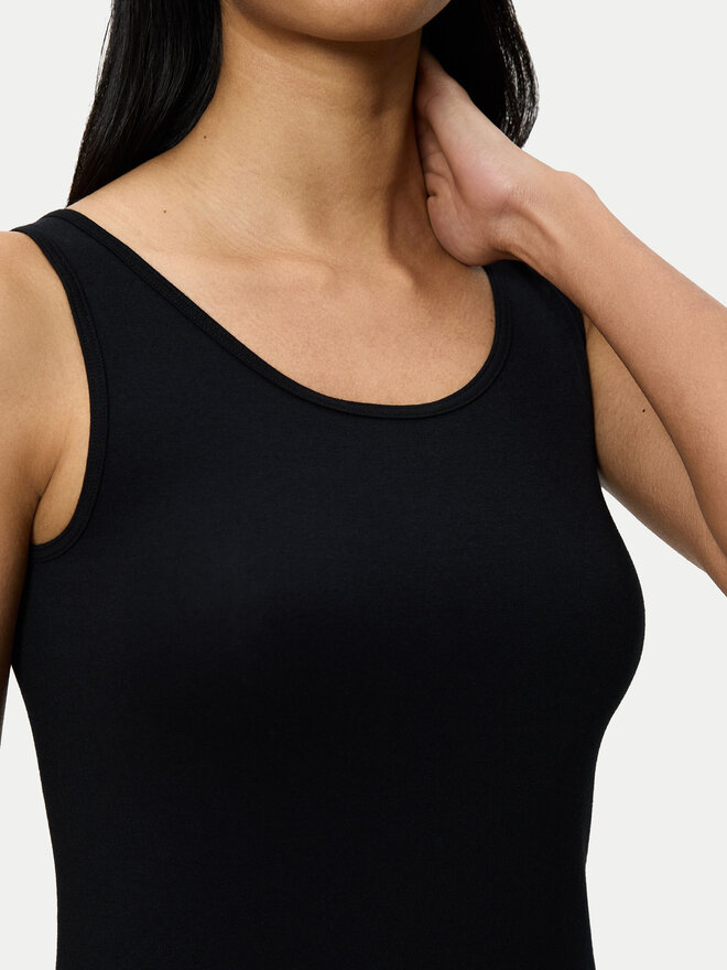 Triumph Triumph Τοπ Sense Of Cotton 10224974 Μαύρο Slim Fit
