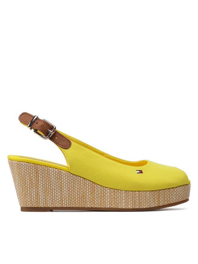 Tommy Hilfiger Сандали Tommy Hilfiger Iconic Elba Sling Back Wedge FW0FW04788 Жълт