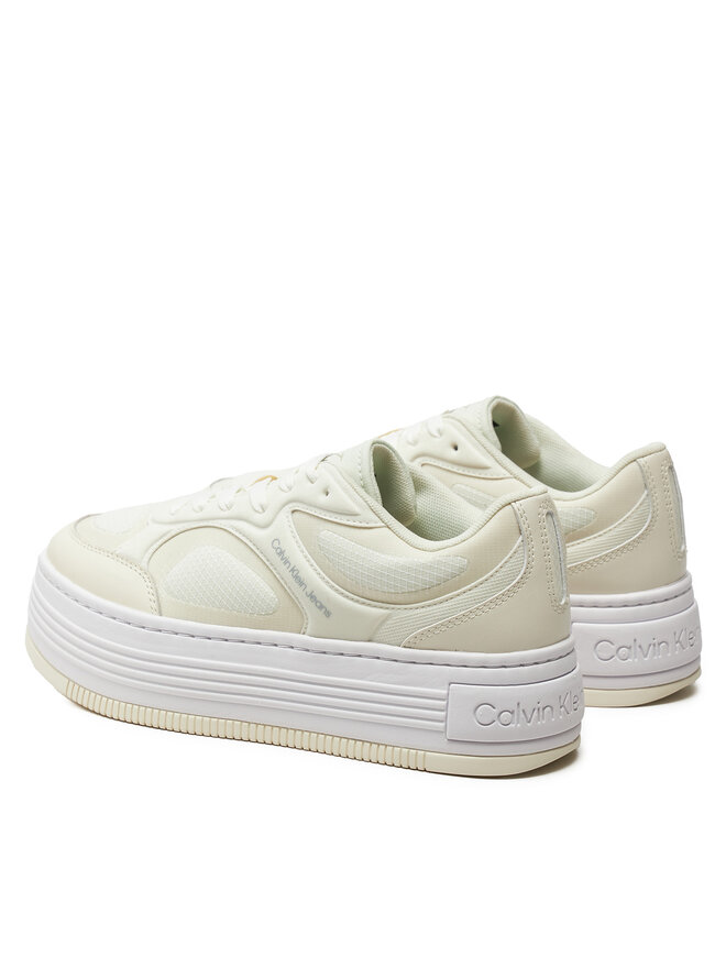 Calvin Klein Jeans Сникърси Calvin Klein Jeans Bold Platf Low Lace Mix In Mtl YW0YW01471 Бежов