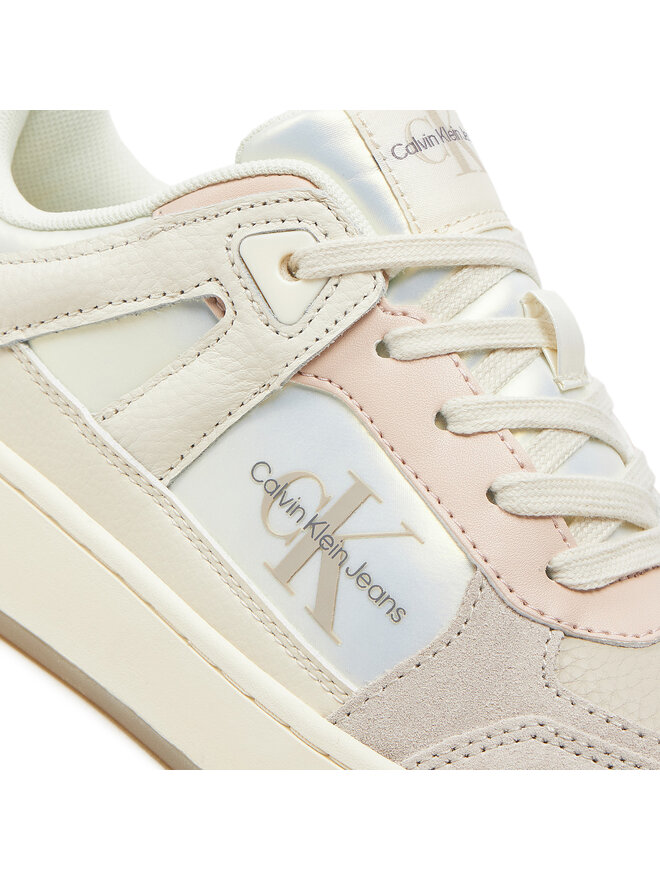 Calvin Klein Jeans Сникърси Calvin Klein Jeans Basket Cupsole Low Mix Ml Mtr YW0YW01490 Бял