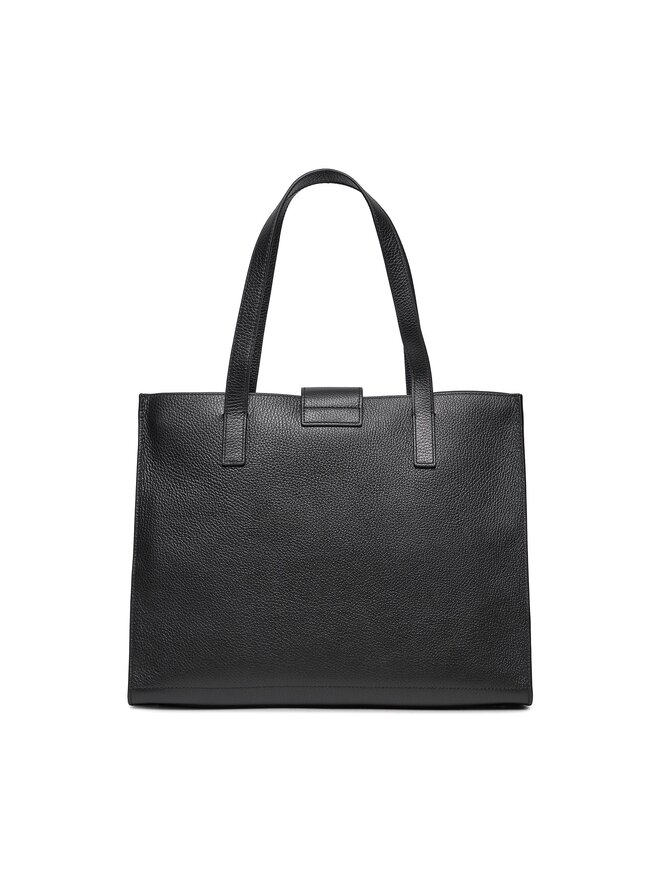 Furla 1927 Soft Tote Shoulder Bag - Large Black Leather Handbag With Magnetic Closure - View #4