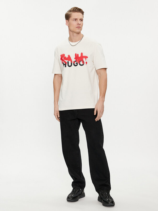 HUGO HUGO Camiseta Dinricko 50508513 Blanco Relaxed Fit