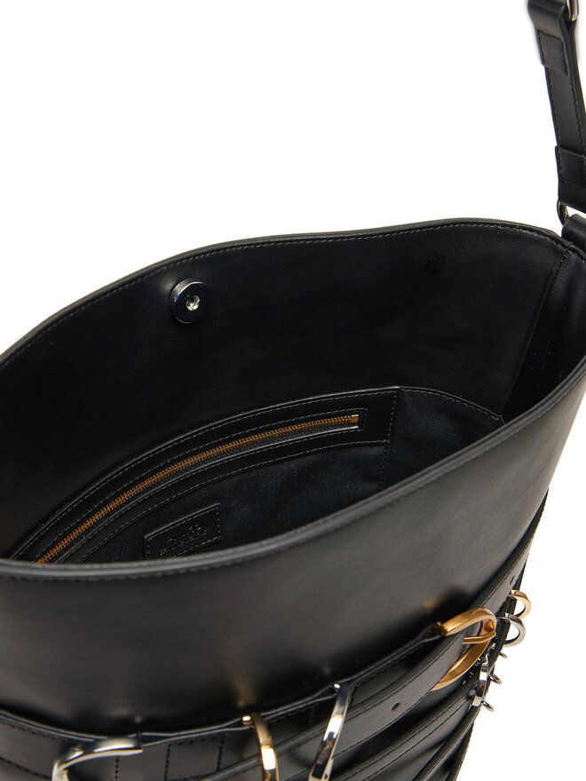 PINKO Kabelka PINKO Belts Bucket PE 25 PLTT 104366 A26K Černá