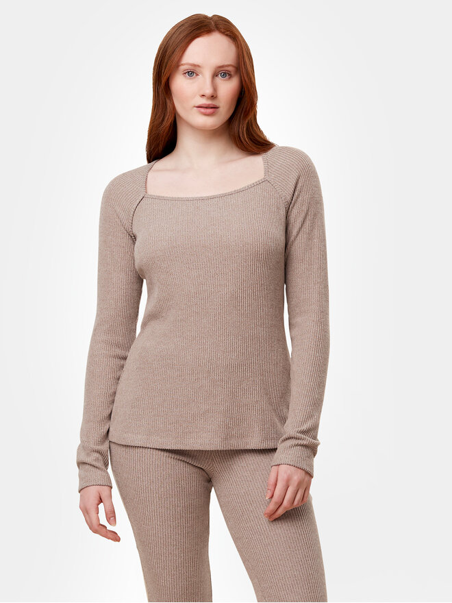 Triumph Triumph Μπλούζα πιτζάμας Thermal MyWear Top LSL 10216551 Μπεζ Regular Fit