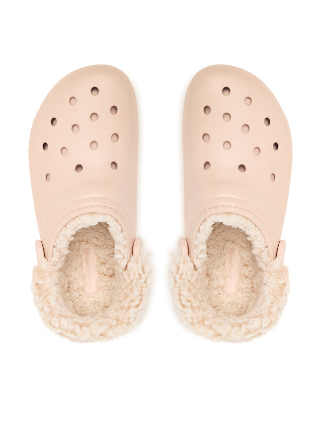 Crocs Pantoletten Crocs Classic Fleece Lined Clog Quartz 211396 Rosa