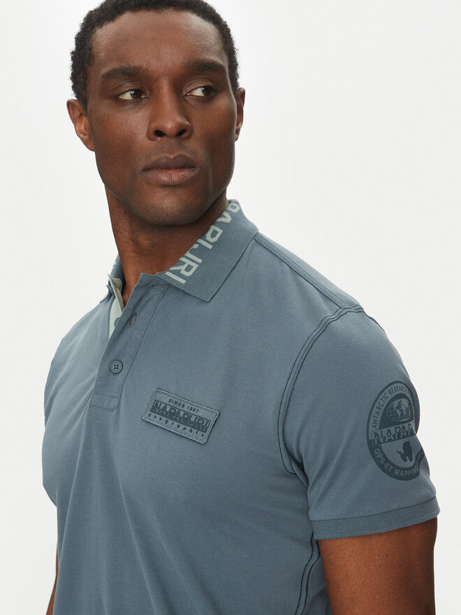 Napapijri Napapijri Polo marškinėliai E-Amundsen NP0A4IN9 Mėlyna Regular Fit