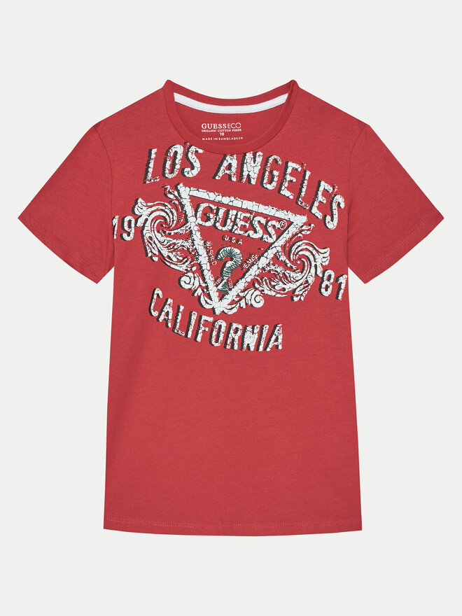 Guess Guess Marškinėliai L5RI00 K8HM4 Raudona Regular Fit