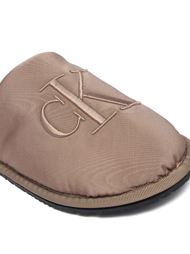 Calvin Klein Jeans Hausschuhe Calvin Klein Jeans Slipper Satin Moire YW0YW02053 Beige