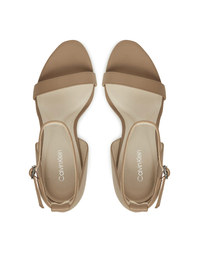 Calvin Klein Sandały Calvin Klein Heel Sandal 90 - Lth HW0HW02337 Beżowy