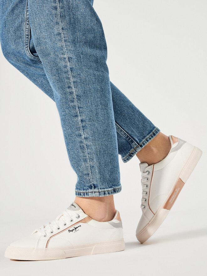 Pepe Jeans Sneakersy Pepe Jeans Kenton Mix W PLS31560 Bílá