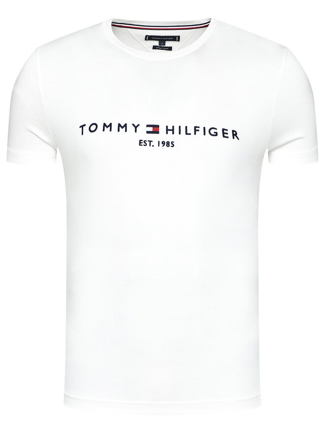 Tommy Hilfiger Tommy Hilfiger Marškinėliai Core Logo Tee MW0MW11465 Balta Regular Fit