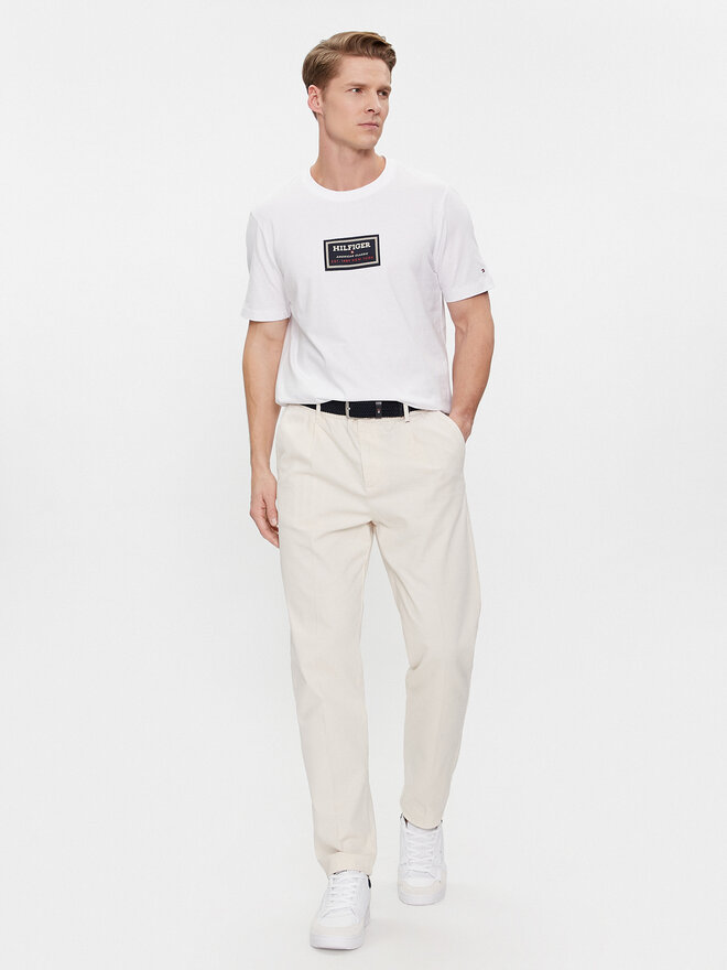Tommy Hilfiger Tommy Hilfiger T-Shirt Label Hd Print Tee MW0MW34391 Weiß Regular Fit