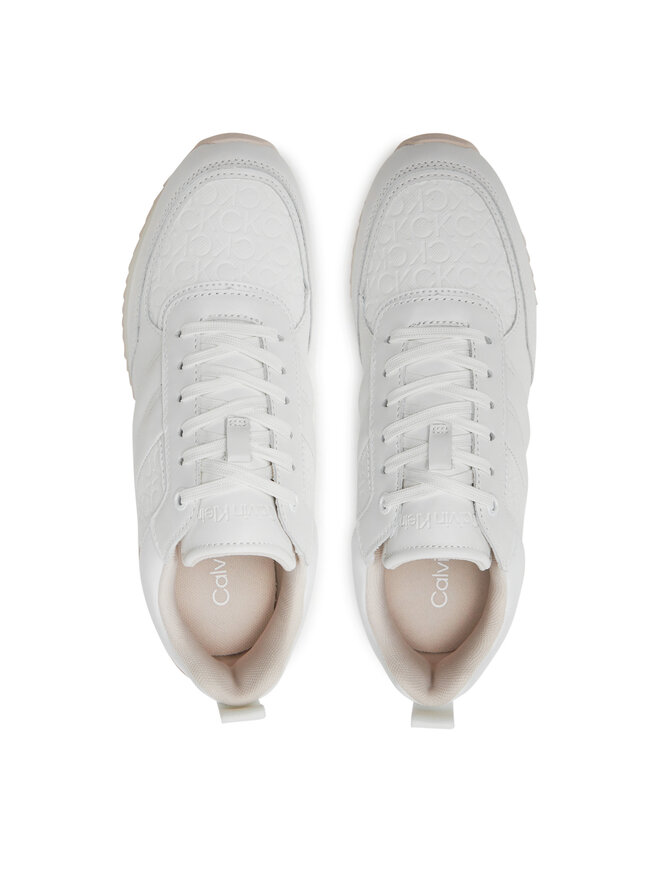 Calvin Klein Snīkeri Calvin Klein Runner Lace Up Saff Mono HW0HW02102 Balts