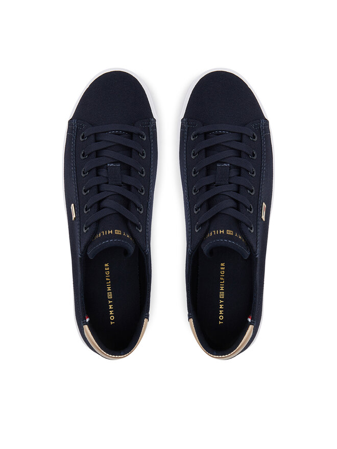Tommy Hilfiger Sportcipők Tommy Hilfiger Vulc Canvas Lace Up Sneaker FW0FW08647 Sötétkék