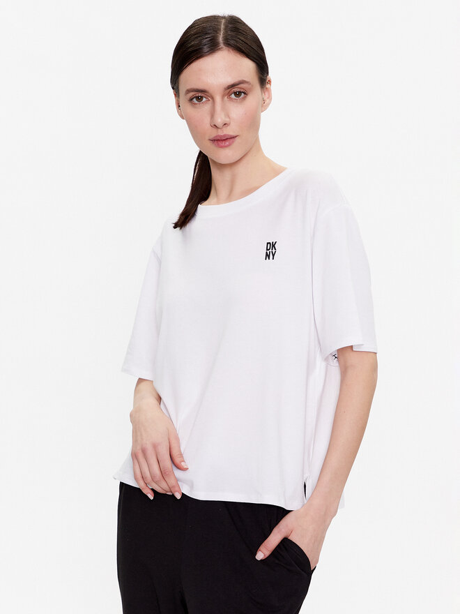 DKNY DKNY Pižamos marškinėliai YI2422635 Balta Loose Fit