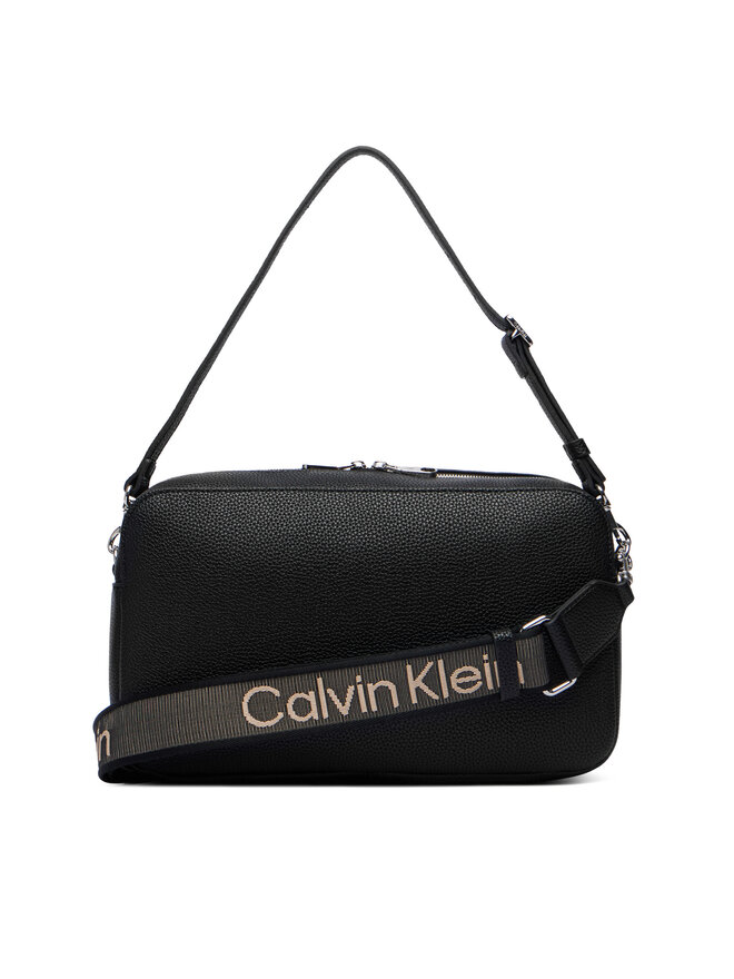 Calvin Klein Handtasche Calvin Klein Webbing 2X Strap Lg Camera Bag LV04F3642G Schwarz