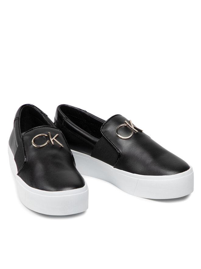 Calvin Klein Sneakers aus Stoff Calvin Klein Flatform Slip On W/hdw HW0HW00652 Schwarz