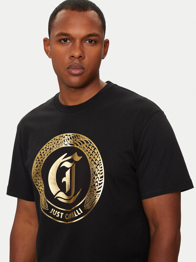 Just Cavalli Just Cavalli T-Shirt 77OAHT01 Μαύρο Regular Fit