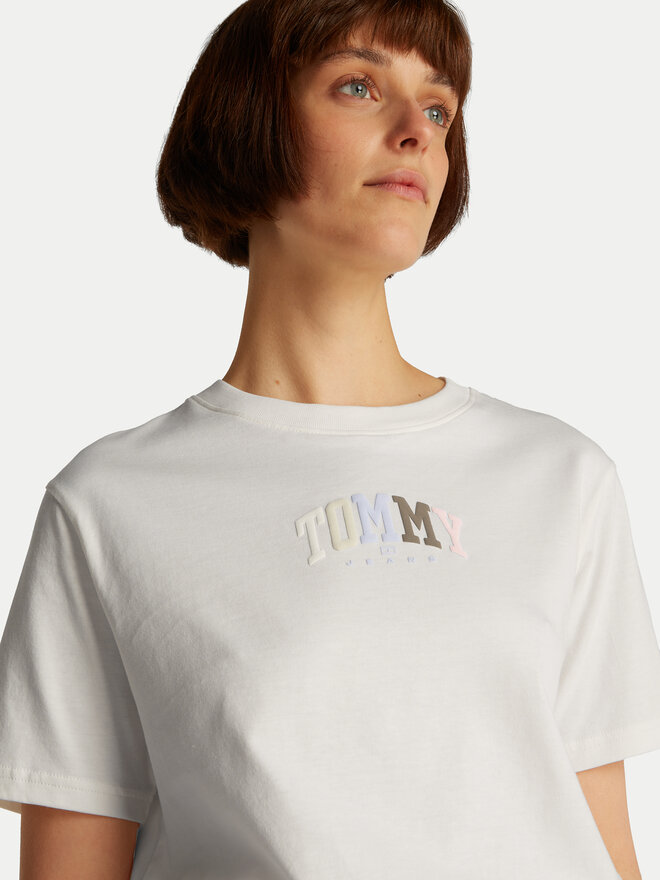 Tommy Jeans Tommy Jeans T-shirt Color Varsity DW0DW21337 Écru Relaxed Fit
