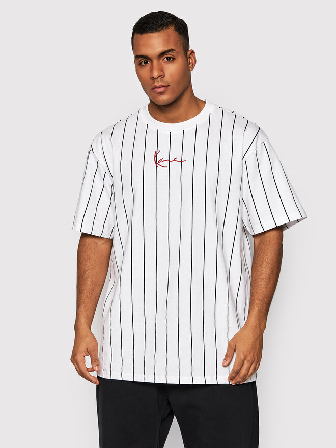Karl Kani Karl Kani Marškinėliai Signature Pinstripe 6030152 Balta Regular Fit
