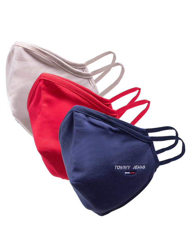 Tommy Jeans Набір з 3 масок з текстилю Tommy Jeans Tjm Face Cover 3-Pack AM0AM07682 Cиній