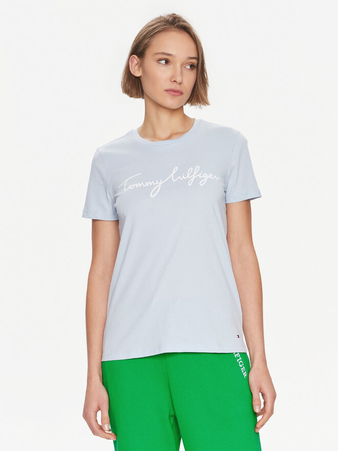 Tommy Hilfiger Tommy Hilfiger Футболка Signature WW0WW41674 Блакитний Regular Fit