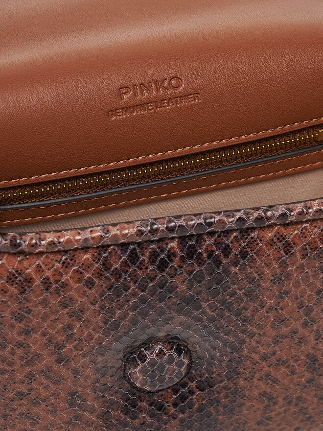 PINKO Kabelka PINKO Love Box Bag Fl Mini PE 25 PLTT 104297 A2CH Hnědá