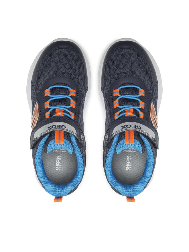 Geox Garçon J Sprintye Boy A - Baskets Légères Ankle Avec Lacets Élastiques, Synthétique, Semelle EVA