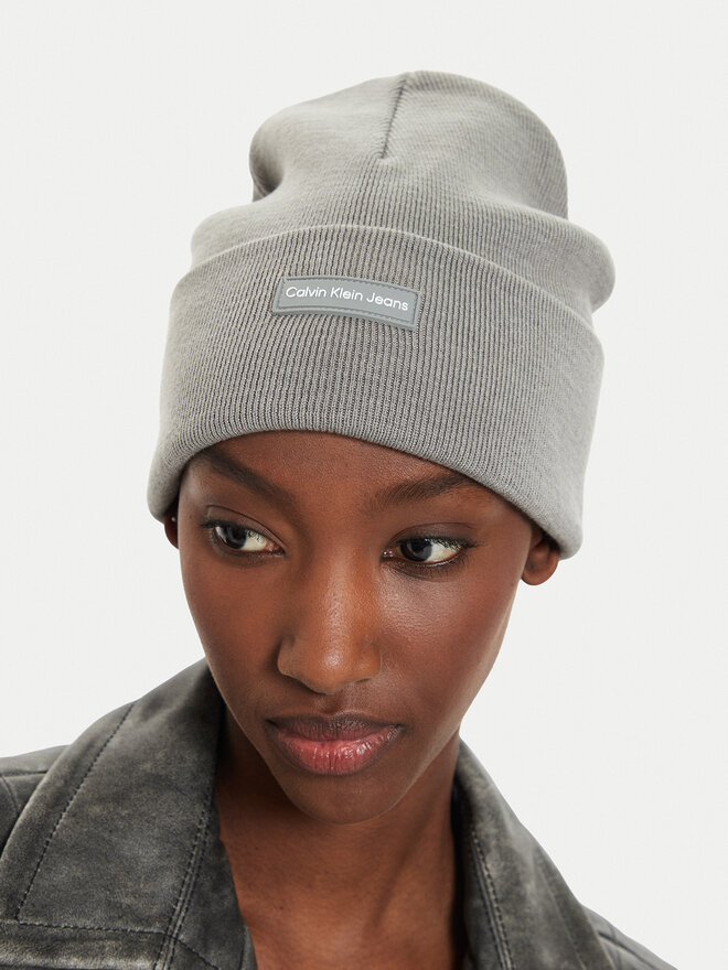 Calvin Klein Čiapka Calvin Klein Inst Patch Beanie K60K612322 Sivá