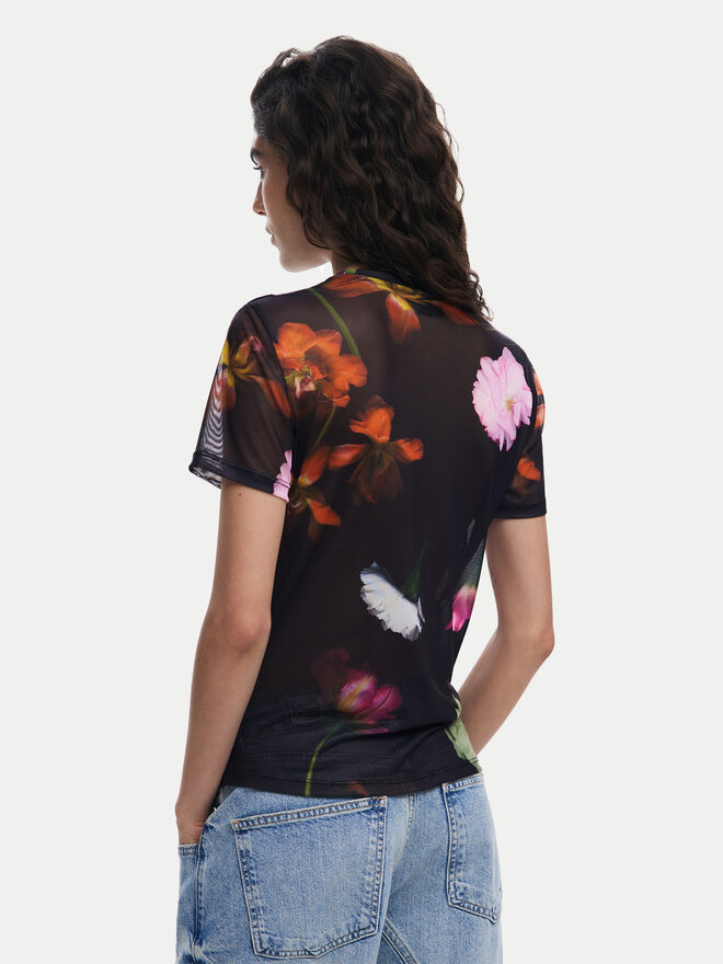 Desigual Desigual Marškinėliai Des Moines 25SWTK88 Juoda Regular Fit