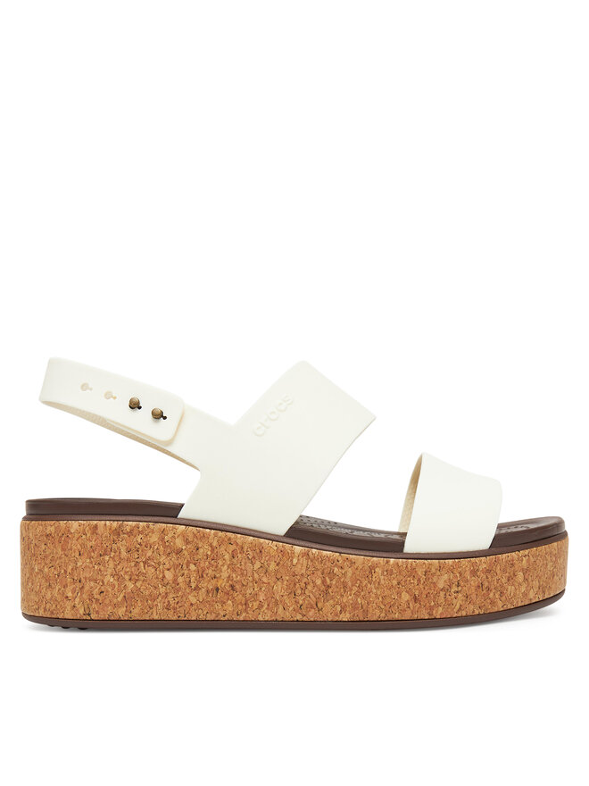 Crocs Sandále Crocs Brooklyn Cork Low Wedge 211144 Écru