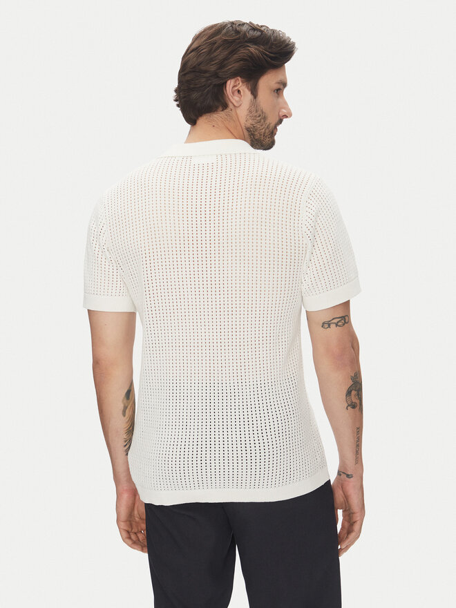 Lindbergh Lindbergh Polo majica 30-804126 Écru Relaxed Fit
