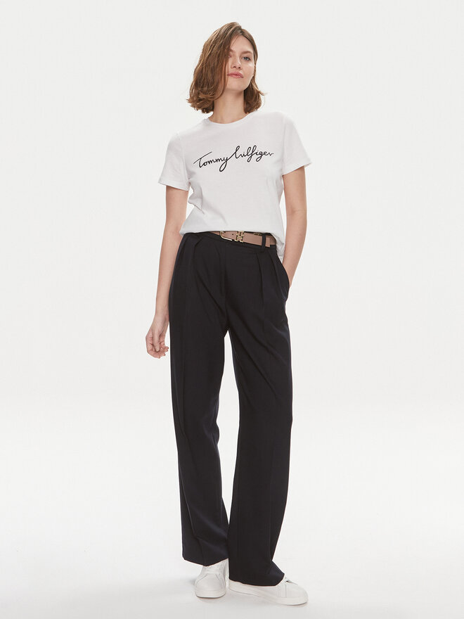 Tommy Hilfiger Tommy Hilfiger Marškinėliai Signature WW0WW41674 Balta Regular Fit