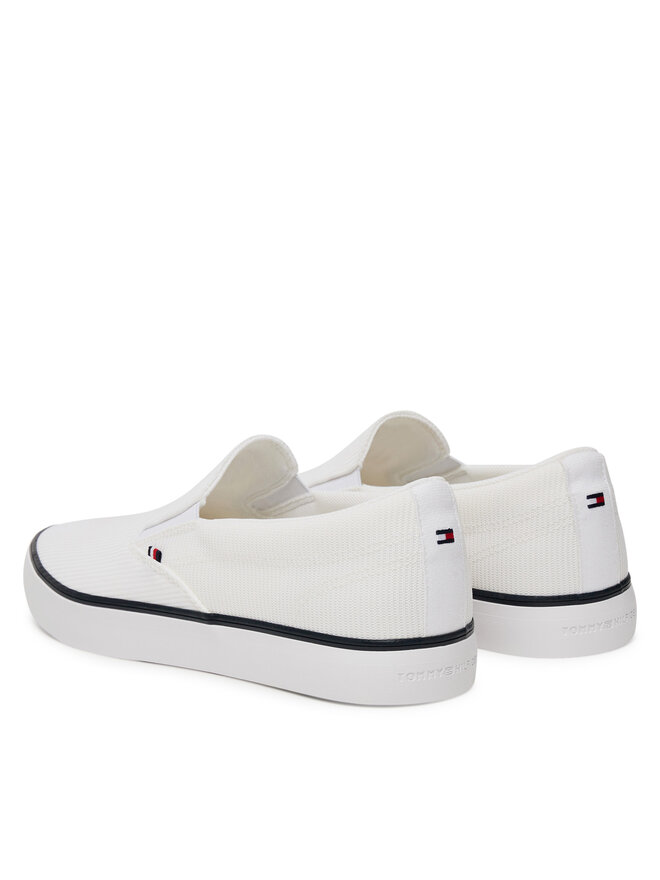 Tommy Hilfiger Teniși Tommy Hilfiger Th Hi Vulc Core Low Ii Slipon FM0FM05514 Alb