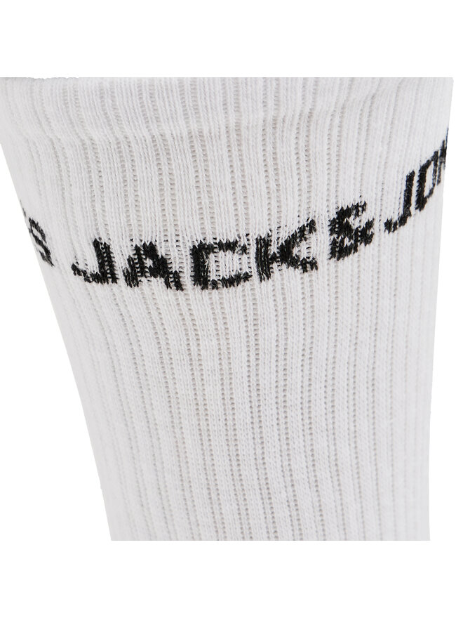Jack&Jones Zestaw 3 par wysokich skarpet męskich Jack&Jones Melvin 12260083 Biały