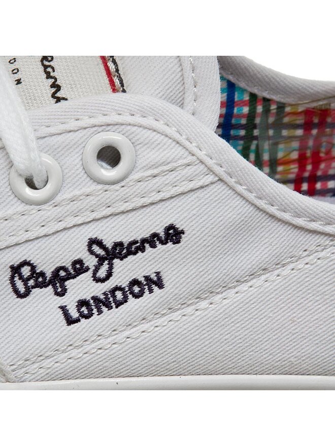 Pepe Jeans Sneakers aus Stoff Pepe Jeans Aberlady Basic 17 PLS30500 Weiß