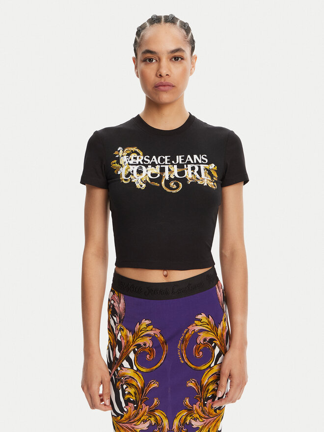 Versace Jeans Couture Versace Jeans Couture Футболка 78HAHC05 Чорний Slim Fit