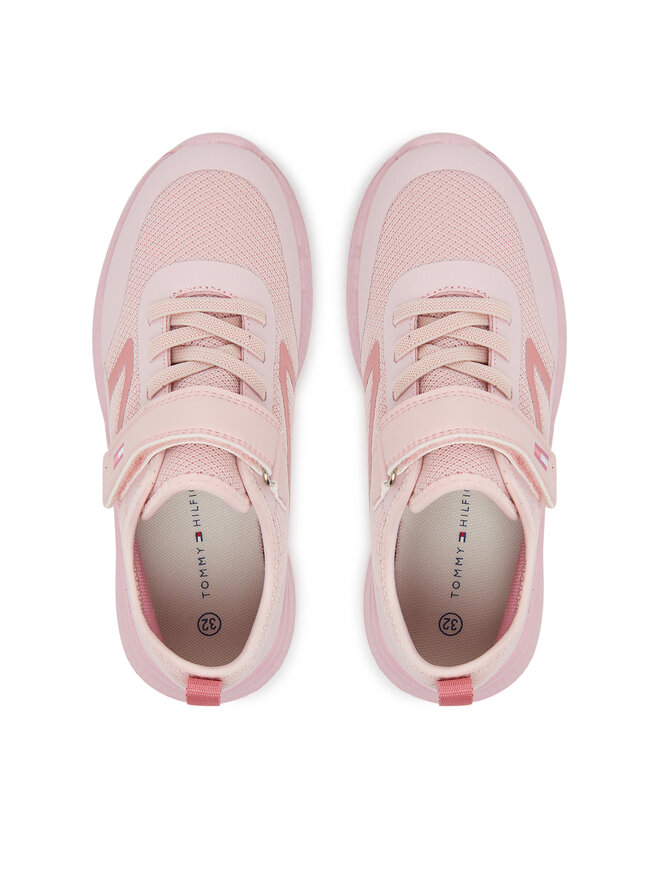 Tommy Hilfiger Сникърси Tommy Hilfiger Low Cut Lace-Up/Velcro Sneaker T1A9-33990-1843 S Розов