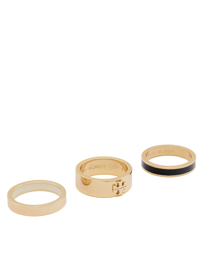 Tory Burch Кільце Tory Burch Enamel Ring Set 184445 Чорний