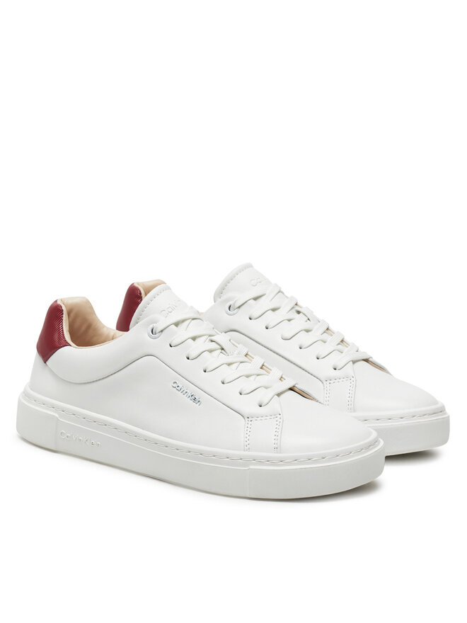Calvin Klein Sneakersy Calvin Klein Cupsole Lace Up W/Ml Lth HW0HW02201 Biały