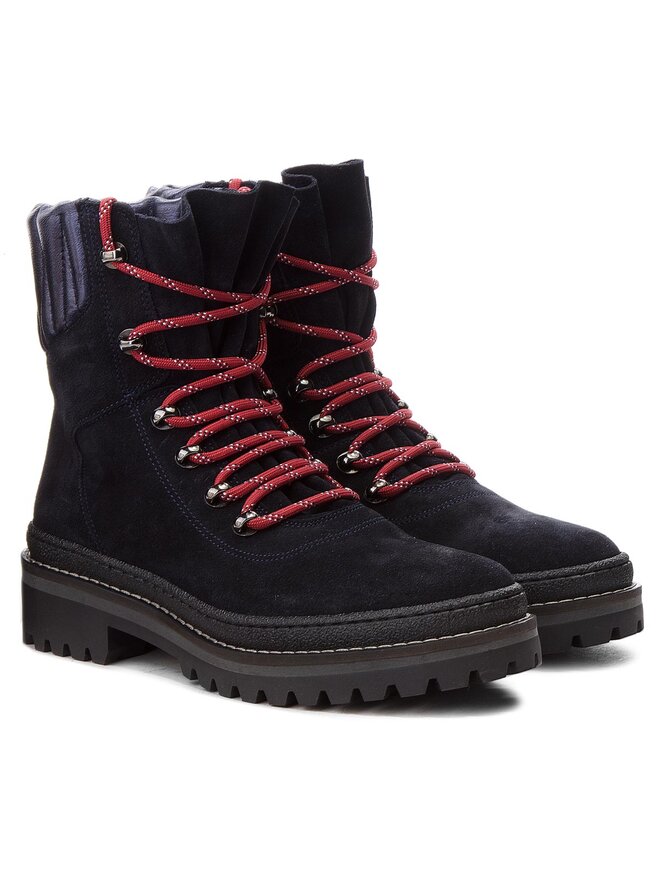 Trapery Tommy Hilfiger Modern Hiking Boot Suede FW0FW03048 Granatowy eobuwie .pl