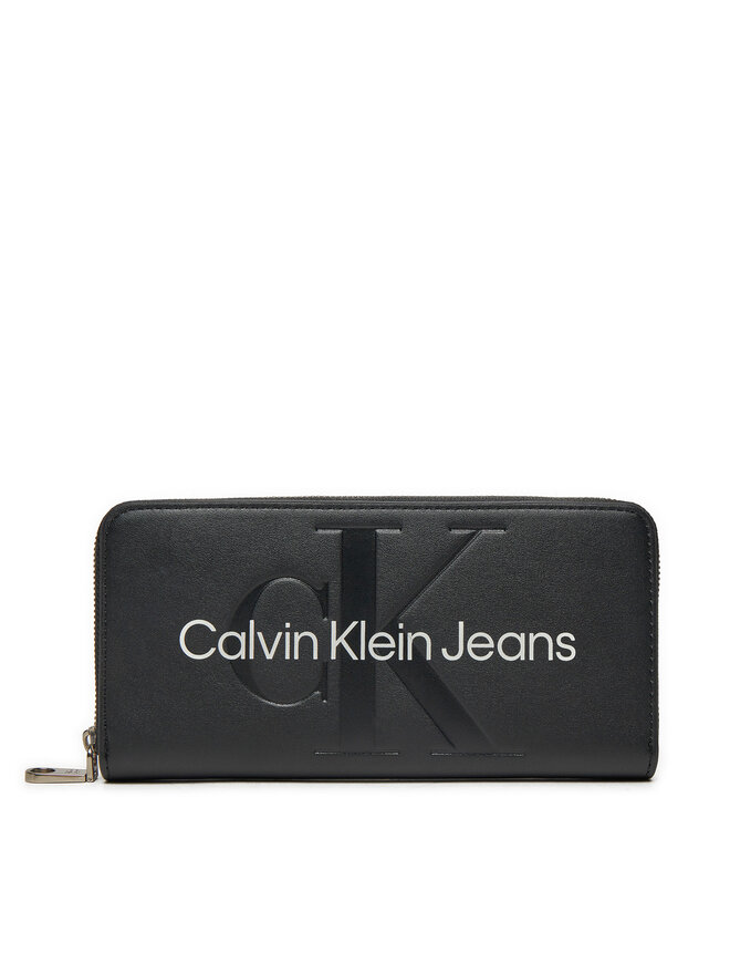 Calvin Klein Jeans Nagy női pénztárca Calvin Klein Jeans Sculpted Mono Zip Around Mono K60K607634 Fekete