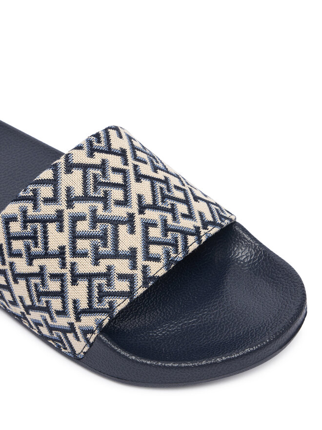 Tommy Hilfiger Pantoletten Tommy Hilfiger Monogram Pool Slide FW0FW09423 Dunkelblau