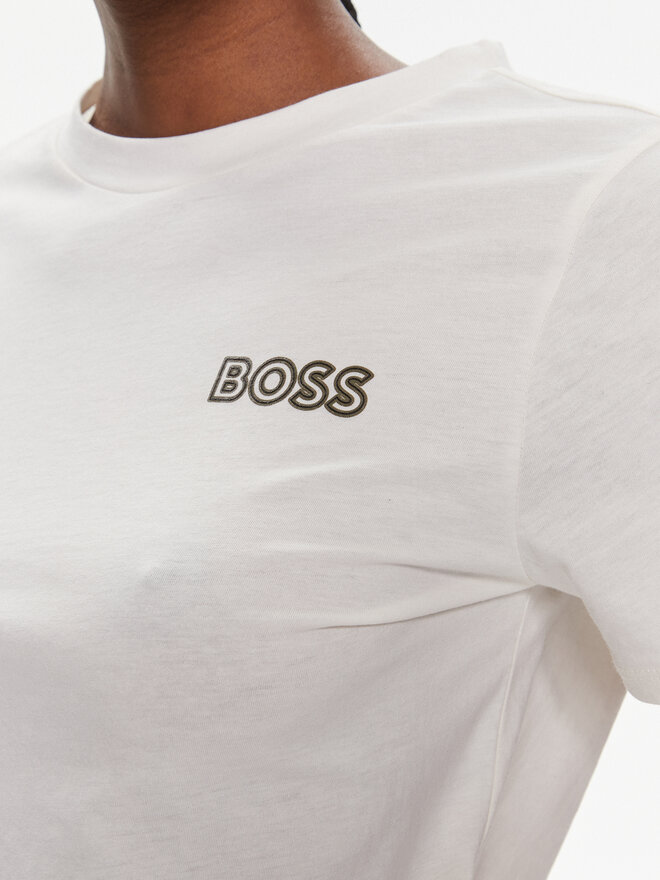 BOSS BOSS Camiseta Elogobadge 50517925 Écru Slim Fit