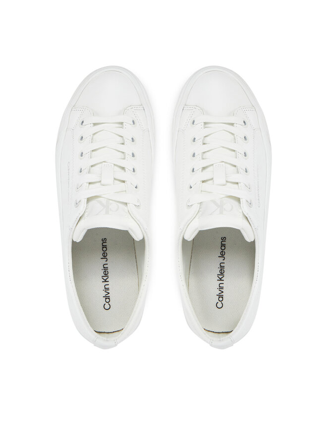 Calvin Klein Jeans Sneakersy Calvin Klein Jeans Vulc Flatform Low Mg Lth YW0YW01771 Biały