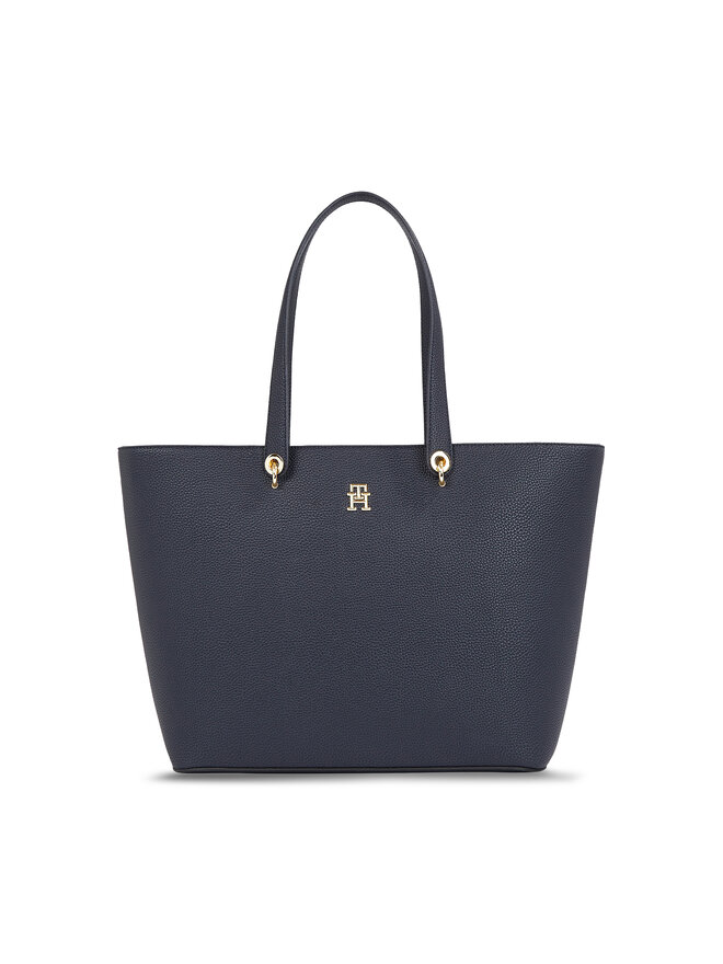 Tommy Hilfiger Ročna torba Tommy Hilfiger Emblem Shopper AW0AW15178 Mornarsko modra
