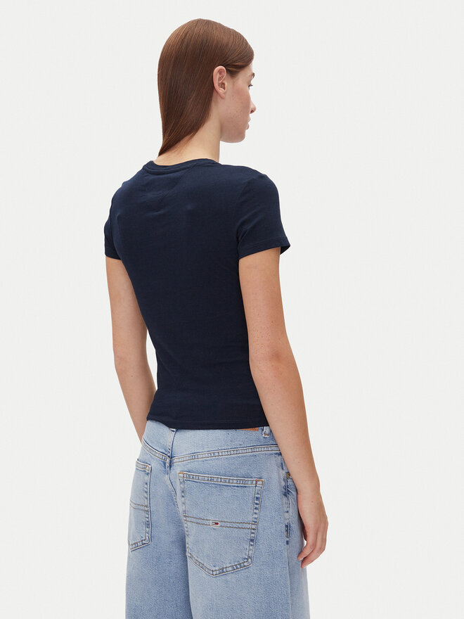 Tommy Jeans Tommy Jeans Marškinėliai Tjw Slim Essential Logo 2 Tee DW0DW20316 Tamsiai mėlyna Regular Fit