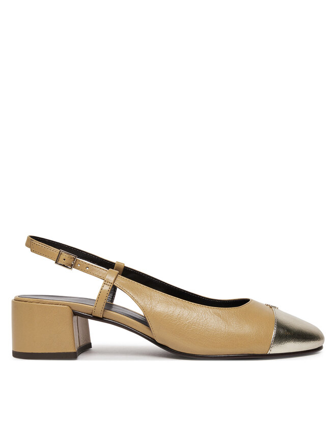 Tory Burch Sandały Tory Burch Cap-Toe Slingback Pump 156302 Beżowy